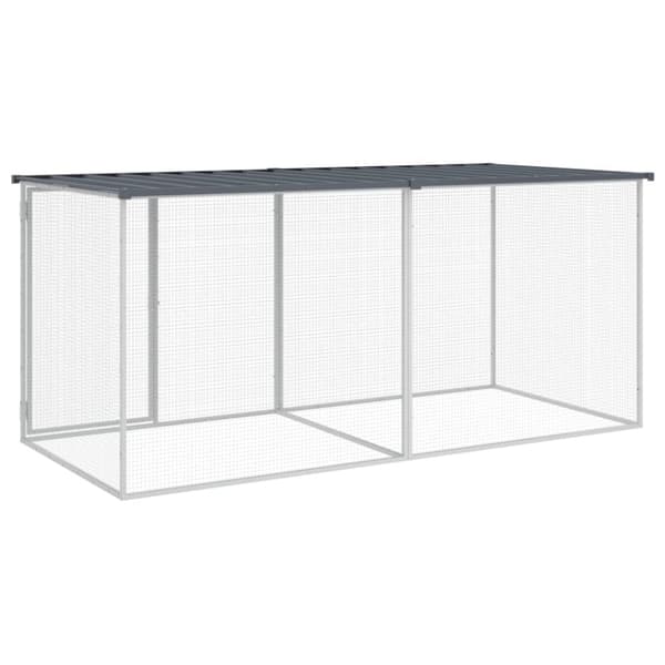 vidaXL Kanahäkki katolla antrasiitti 203x98x90 cm galvanoitu teräs -  Pieneläinten kopit & häkit