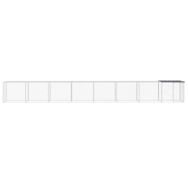 vidaXL hønsebur med tag 803x98x90 cm galvaniseret stål antracitgrå -  Huse & bure til små dyr
