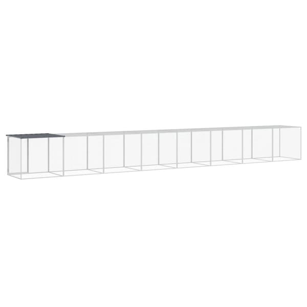 vidaXL hønsebur med tag 803x98x90 cm galvaniseret stål antracitgrå -  Huse & bure til små dyr