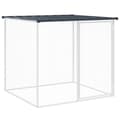 Miniatyrbillede 7 af 10: vidaXL hønsebur med tag 803x98x90 cm galvaniseret stål antracitgrå -  Huse & bure til små dyr