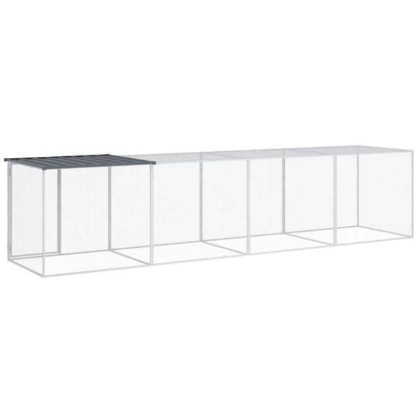 vidaXL Kanahäkki katolla antrasiitti 403x98x90 cm galvanoitu teräs -  Pieneläinten kopit & häkit