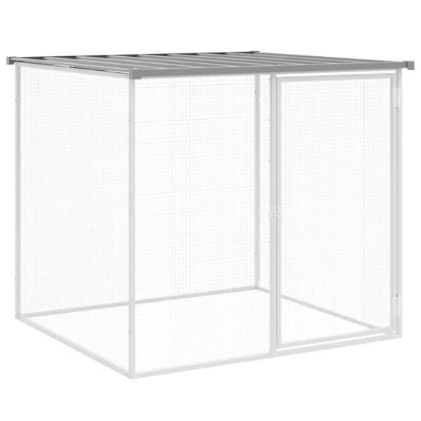 vidaXL Kanahäkki katolla vaaleanharmaa 103x98x90 cm galvanoitu teräs -  Pieneläinten kopit & häkit