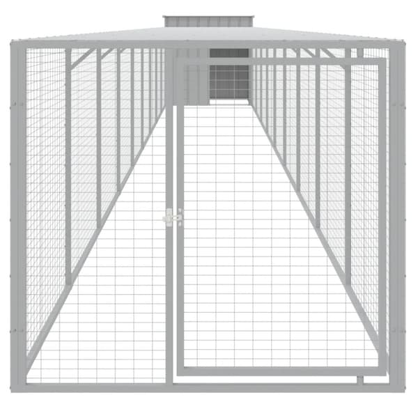 vidaXL Kanakoppi/ulkotila v.harmaa 110x1017x110 cm galvanoitu teräs -  Pieneläinten kopit & häkit