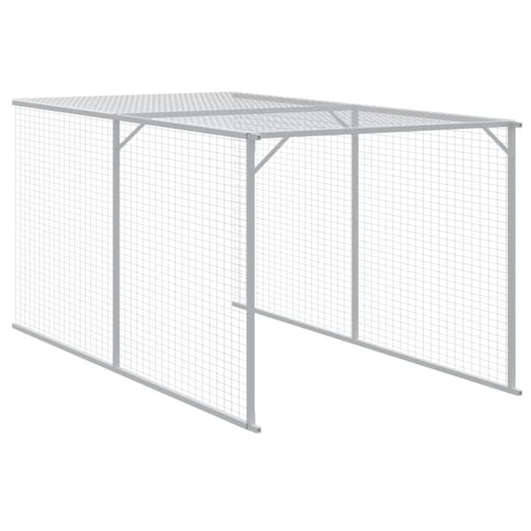 vidaXL Kanakoppi/ulkotila v.harmaa 110x405x110 cm galvanoitu teräs -  Pieneläinten kopit & häkit