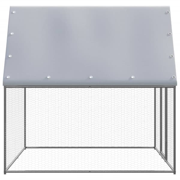 vidaXL Kanahäkki hopea ja harmaa 2x2x2 m galvanoitu teräs -  Pieneläinten kopit & häkit