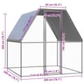 Pikkukuva 5 / 5: vidaXL Kanahäkki hopea ja harmaa 2x2x2 m galvanoitu teräs -  Pieneläinten kopit & häkit