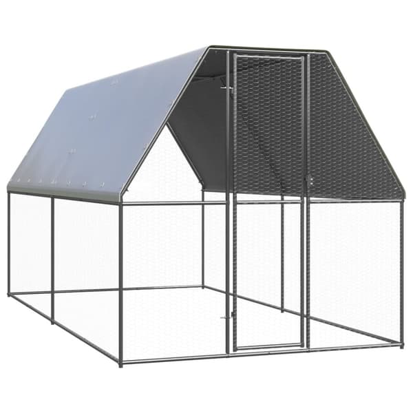 vidaXL Ulkotilan kanahäkki 2x4x2 m galvanoitu teräs -  Pieneläinten kopit & häkit