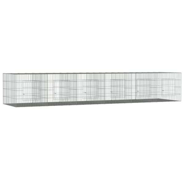 vidaXL Kaninhage 6 paneler 327x79x54 cm galvaniserat järn -  Smådjursburar