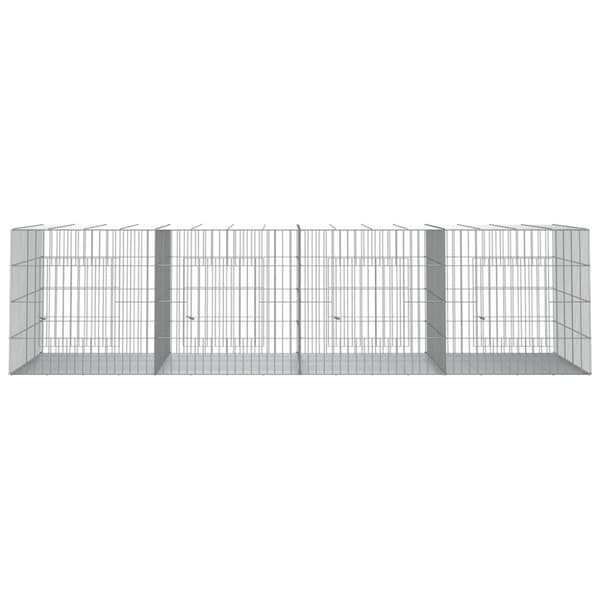 vidaXL 4-panels kaninbur 217x79x54 cm galvaniseret jern -  Huse & bure til små dyr