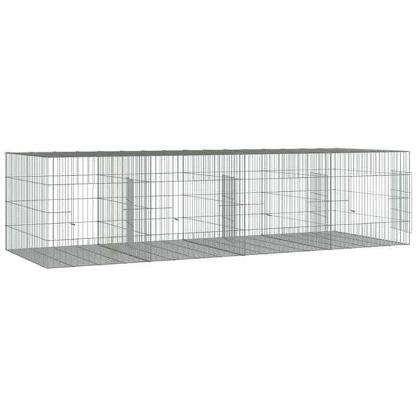 vidaXL 4-panels kaninbur 217x79x54 cm galvaniseret jern -  Huse & bure til små dyr
