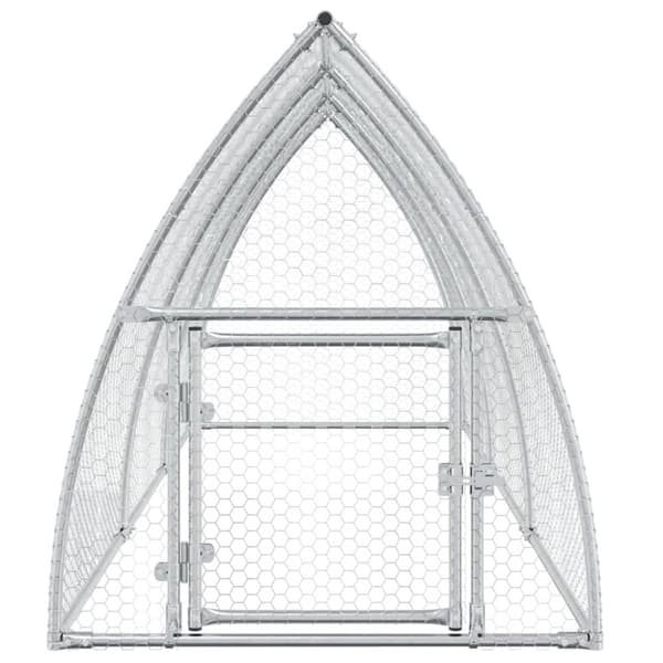 vidaXL hønsehus 300x105x120 cm galvaniseret stål sølvfarvet -  Huse & bure til små dyr