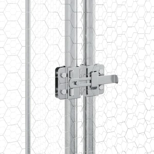 vidaXL hønsehus 200x100x190 cm galvaniseret stål grå -  Huse & bure til små dyr