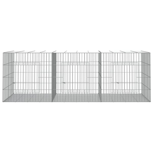 vidaXL Kaninhage 3 paneler 163x79x54 cm galvaniserat järn -  Smådjursburar