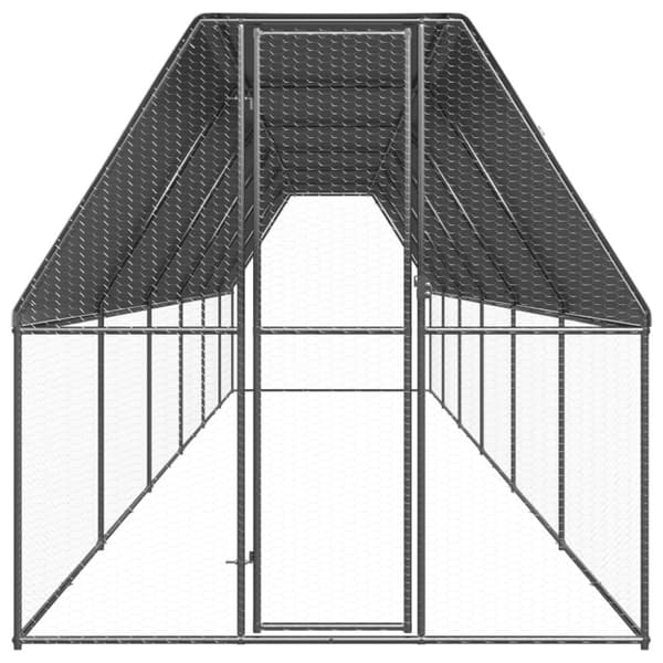 vidaXL Ulkotilan kanahäkki 2x12x2 m galvanoitu teräs -  Pieneläinten kopit & häkit