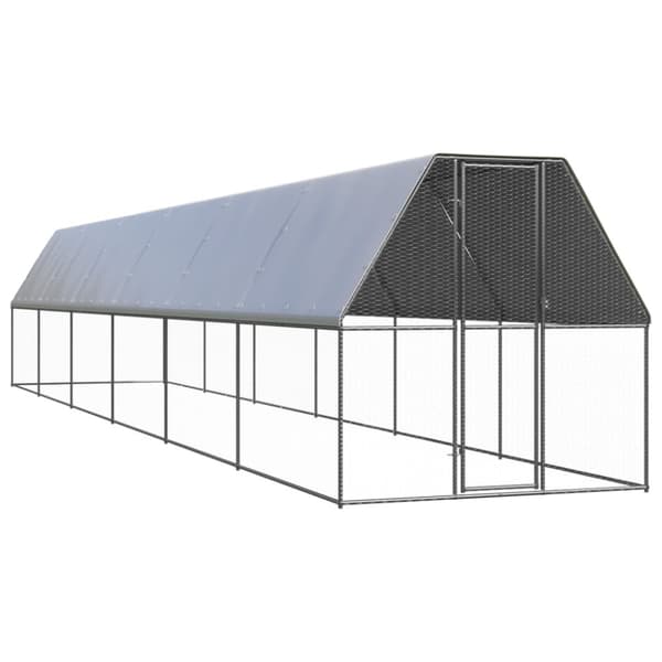 vidaXL Ulkotilan kanahäkki 2x12x2 m galvanoitu teräs -  Pieneläinten kopit & häkit