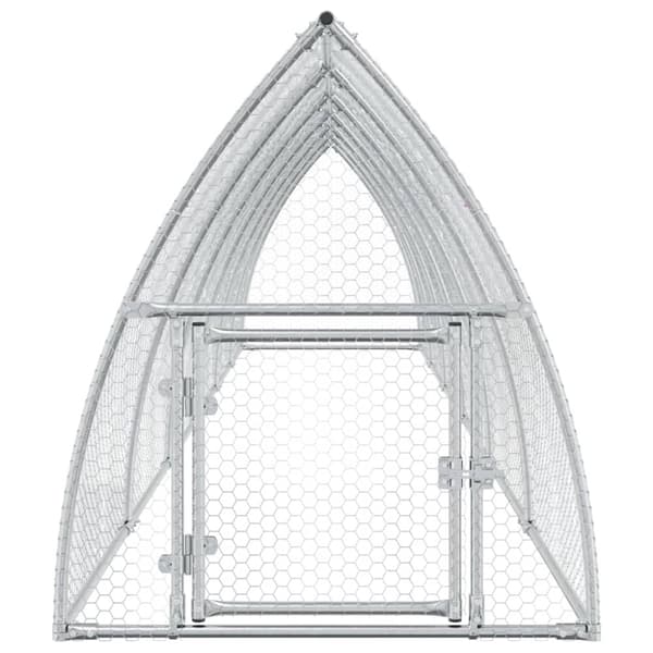 vidaXL hønsehus 600x105x120 cm galvaniseret stål sølvfarvet -  Huse & bure til små dyr
