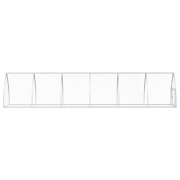 vidaXL hønsehus 600x105x120 cm galvaniseret stål sølvfarvet -  Huse & bure til små dyr