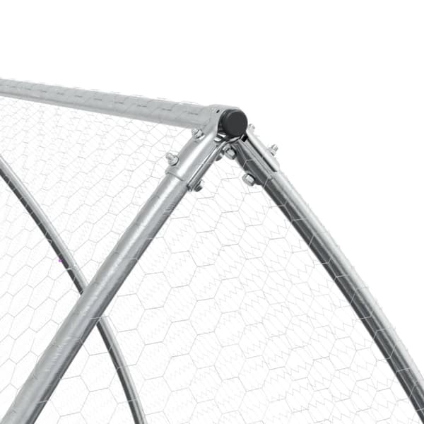 vidaXL hønsehus 600x105x120 cm galvaniseret stål sølvfarvet -  Huse & bure til små dyr