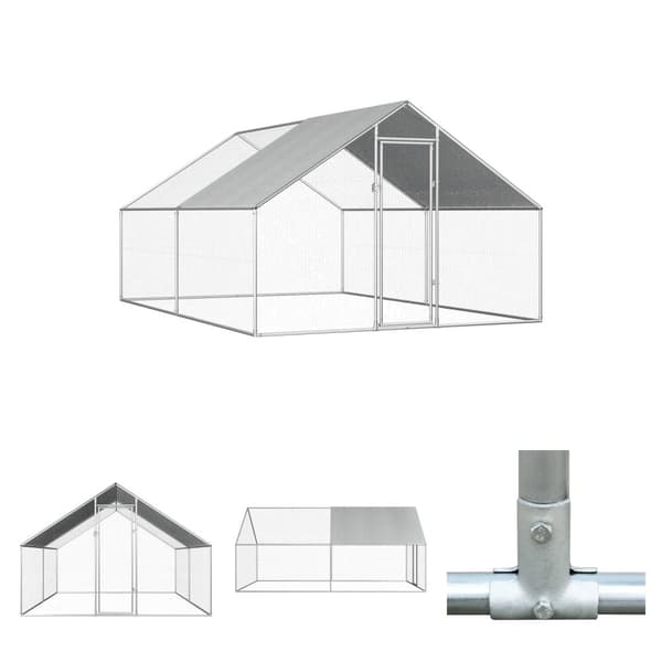 The Living Store udendørs hønsebur 2,75x4x1,92 m galvaniseret stål -  Huse & bure til små dyr