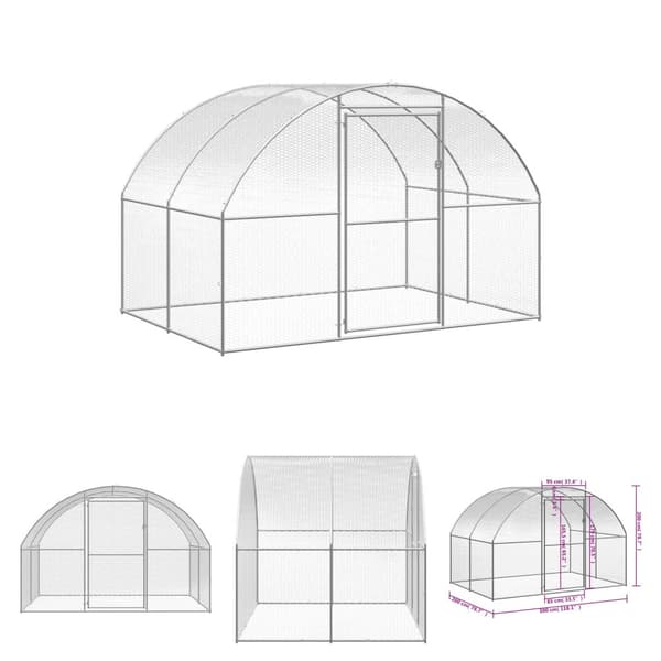 The Living Store hønsehus 3x2x2 m galvaniseret stål -  Huse & bure til små dyr