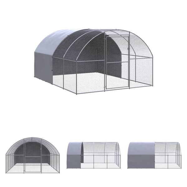 The Living Store hønsehus 3x4x2 m galvaniseret stål -  Huse & bure til små dyr