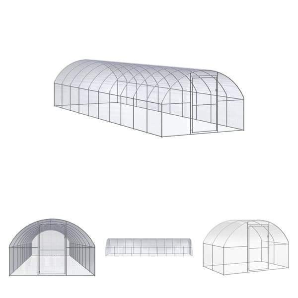 The Living Store Hönsbur för utomhusbruk 3x10x2 m galvaniserat stål -  Smådjursburar
