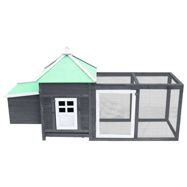 The Living Store hønsehus med redekasse 190x72x102 cm massivt fyrretræ grå -  Huse & bure til små dyr