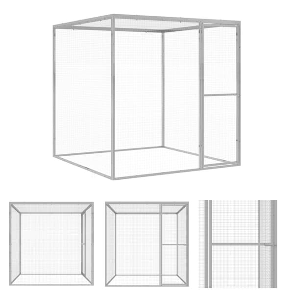 The Living Store kattebur 1,5x1,5x1,5 m galvaniseret stål -  Huse & bure til små dyr