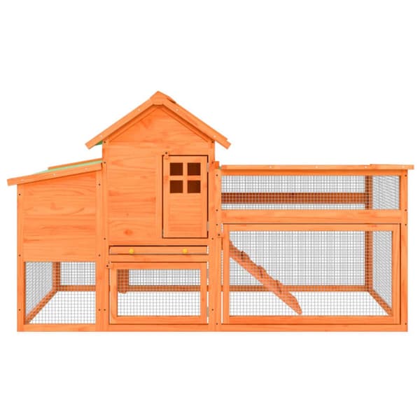 The Living Store hønsehus 186,5x58,5x113 cm massivt fyrretræ brun - Huse & bure til små dyr