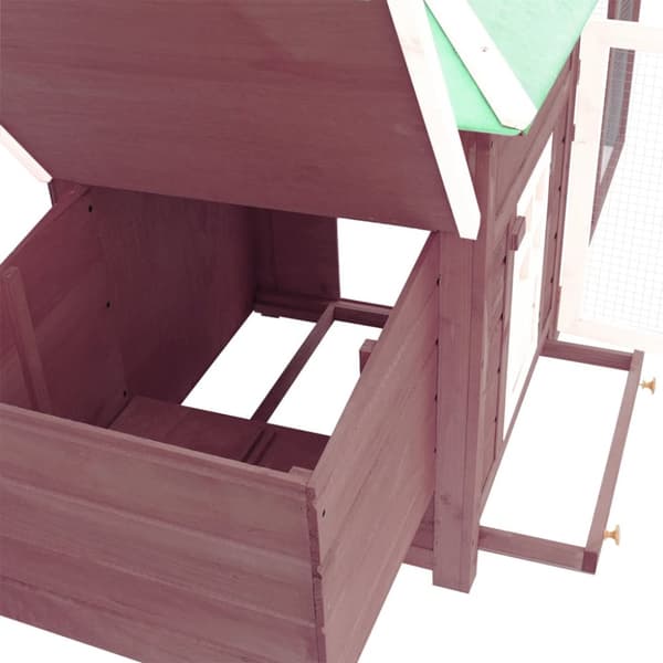 The Living Store Hönsbur med värprede mocka 190x72x102 cm massivt granträ -  Smådjursburar