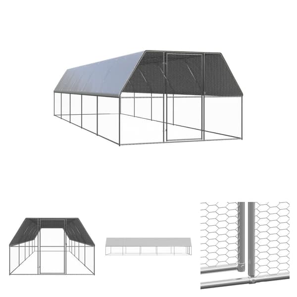 The Living Store hønsegård 3x10x2 m galvaniseret stål -  Huse & bure til små dyr