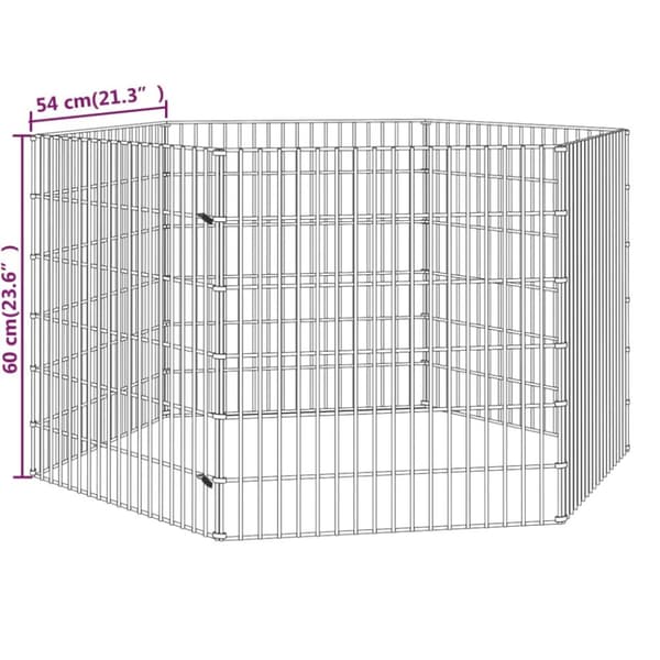The Living Store 6-panels kaninbur 54x60 cm galvaniseret jern -  Huse & bure til små dyr