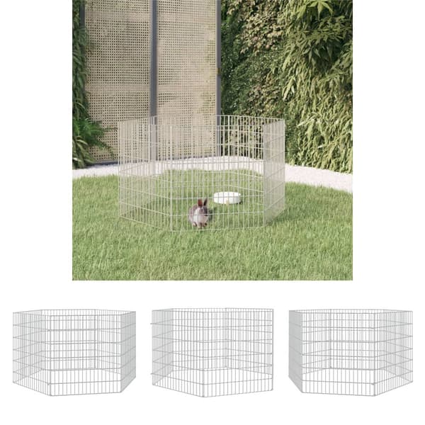 The Living Store 6-panels kaninbur 54x60 cm galvaniseret jern -  Huse & bure til små dyr
