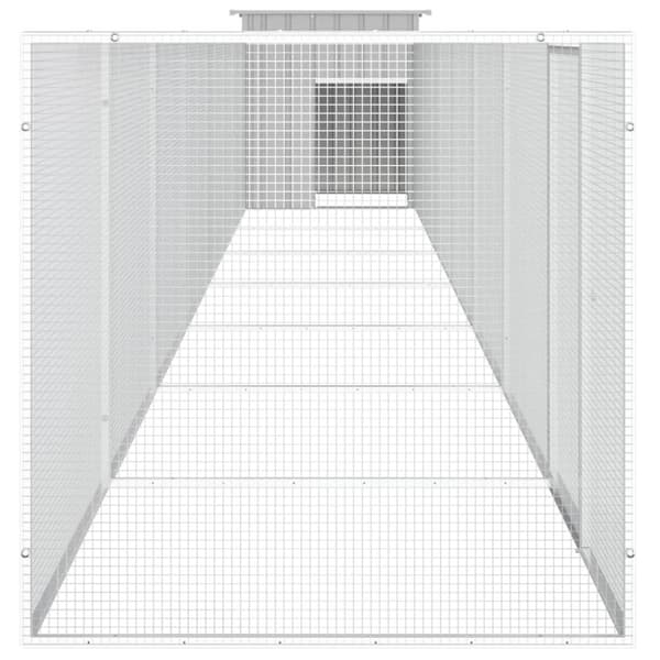 The Living Store hønsehus 800x91x100 cm galvaniseret stål grå -  Huse & bure til små dyr