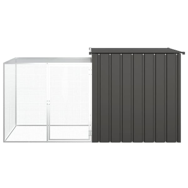 The Living Store Hönsbur antracit 200x91x100 cm galvaniserat stål -  Smådjursburar