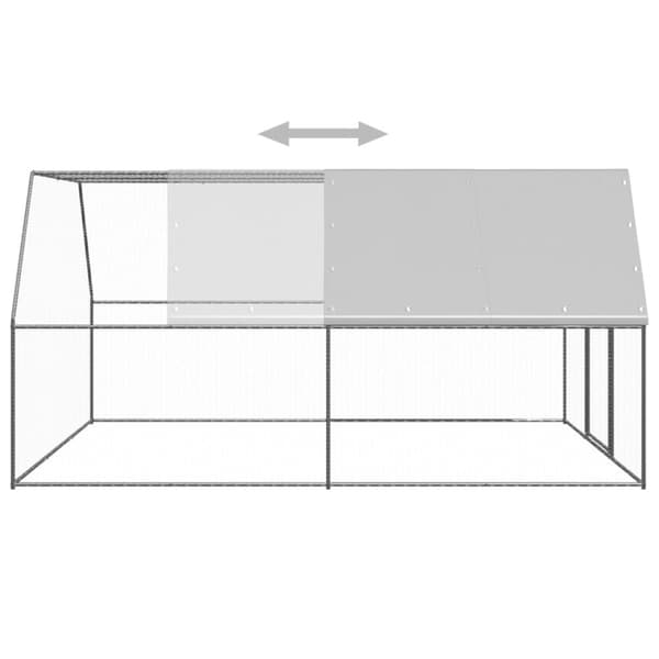 The Living Store udendørs hønsegård 3x4x2 m galvaniseret stål -  Huse & bure til små dyr