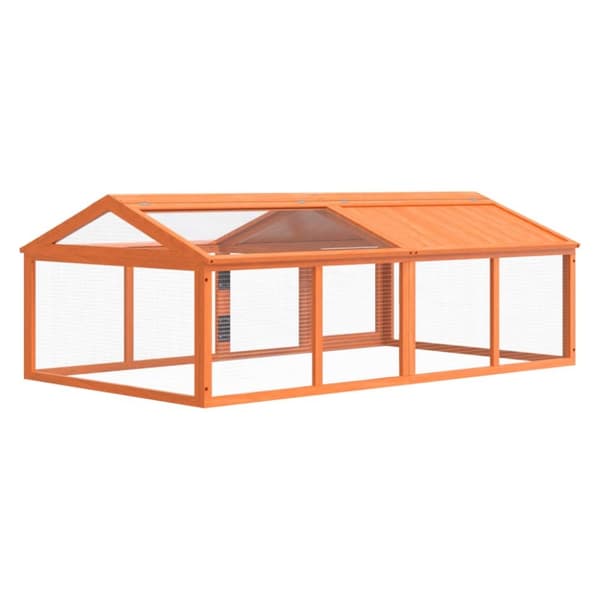The Living Store Juoksuhäkki ruskea 200x112,5x74 cm täysi mänty - Pieneläinten kopit & häkit