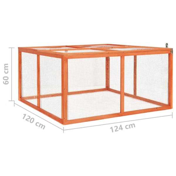 The Living Store kaninbur 124x120x60 cm massivt fyrretræ -  Huse & bure til små dyr