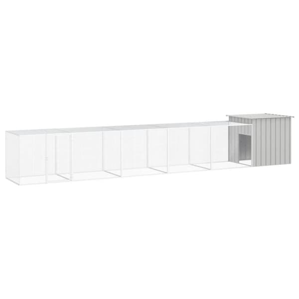 The Living Store Kanahäkki harmaa 600x91x100 cm galvanoitu teräs -  Pieneläinten kopit & häkit