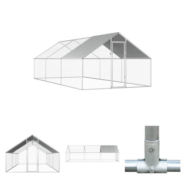 The Living Store udendørs hønsebur 2,75x6x1,92 m galvaniseret stål -  Huse & bure til små dyr