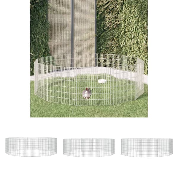 The Living Store 12-panels kaninbur 54x60 cm galvaniseret jern -  Huse & bure til små dyr