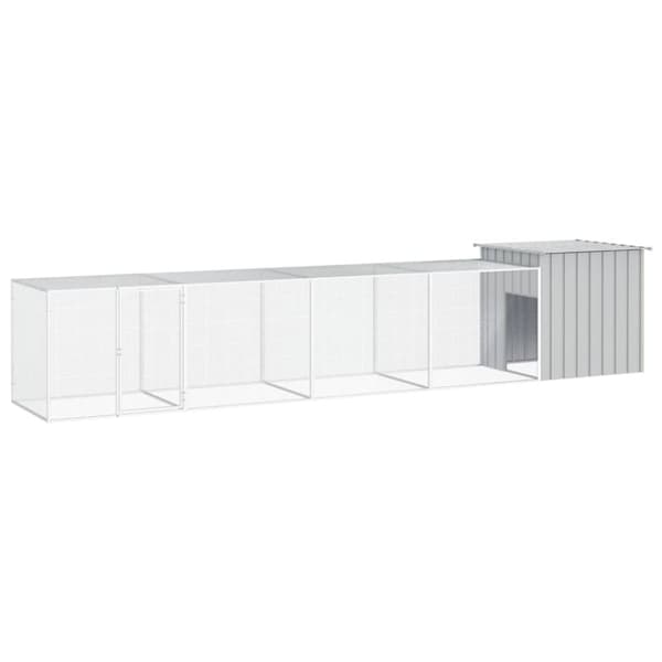 The Living Store hønsehus 500x91x100 cm galvaniseret stål grå -  Huse & bure til små dyr