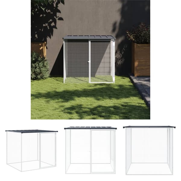 The Living Store Hönsbur med tak antracit 103x98x90 cm galvaniserat stål -  Smådjursburar