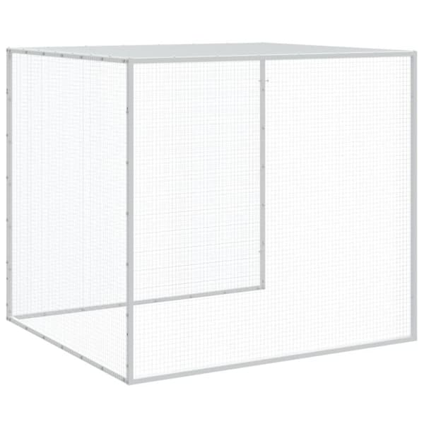 The Living Store Hönsbur med tak ljusgrå 403x98x90 cm galvaniserat stål -  Smådjursburar
