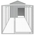 Miniatyrbillede 4 af 9: The Living Store hønsehus med løbegård 117x405x123 cm galvaniseret stål lysegrå -  Huse & bure til små dyr