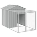 Miniatyrbillede 7 af 9: The Living Store hønsehus med løbegård 117x405x123 cm galvaniseret stål lysegrå -  Huse & bure til små dyr