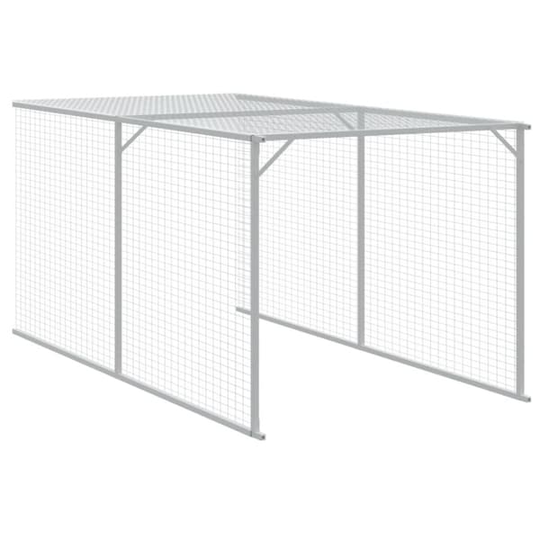 The Living Store hønsehus med løbegård 117x405x123 cm galvaniseret stål lysegrå - Huse & bure til små dyr