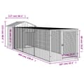 Miniatyrbillede 9 af 9: The Living Store hønsehus med løbegård 117x405x123 cm galvaniseret stål lysegrå -  Huse & bure til små dyr