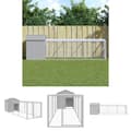 Miniatyrbillede 1 af 9: The Living Store hønsehus med løbegård 117x405x123 cm galvaniseret stål lysegrå -  Huse & bure til små dyr