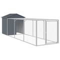 Miniatyrbillede 3 af 9: The Living Store hønsehus med løbegård 117x405x123 cm galvaniseret stål antracit -  Huse & bure til små dyr